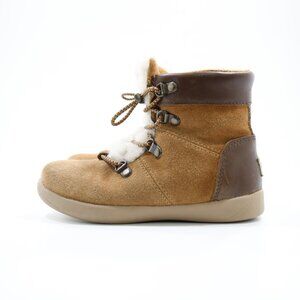 UGG Ager Brown Suede Leather Flat Winter Boots - Toddler 10